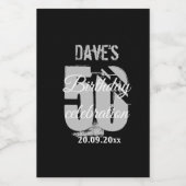 ブラックパーソナライズされた50th Any Birthday Party Fever ワインラベル (シングルラベル)
