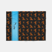 ブラックパーソナライズされた・アイリッシュ・セッター・ドッグ フリースブランケット (正面(横))