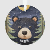 ブラックパーソナライズされた・ベア・クリスマス オーナメント (裏面)