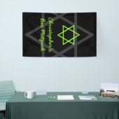 ブラックパーソナライズされた&ライムグリーンバー（ユダヤ教の）バル・ミツバー 横断幕 (トレードショー)