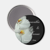 ブラックパーソナルの上に白いラン結婚が2つ マグネット (正面/裏面)