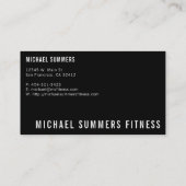 ブラックパーソナルトレーナージムコーチウェイトダンベル 名刺 (裏面)