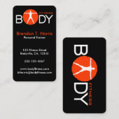 ブラックパーソナルトレーナー体狂気の垂直 名刺 (正面/裏面)