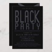 ブラックパーティーの招待状 招待状 (正面/裏面)
