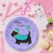 ブラックパーティースコッティテリア犬パーソナライズされた名 ペーパープレート (パーティー)