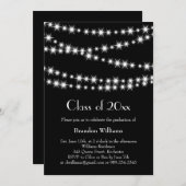 ブラックパーティーライト卒業招待状 招待状 (正面/裏面)