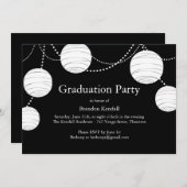 ブラックパーティーランタンズ卒業招待状 招待状 (正面/裏面)