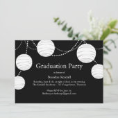 ブラックパーティーランタン 卒業式招待状 招待状 (スタンド正面)