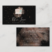 ブラックパーティー結婚ズケーキベーカリーパティスリー 名刺 (正面/裏面)