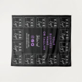 ブラックパープルあなたのロゴとソーシャルメディア タペストリー (正面(横))