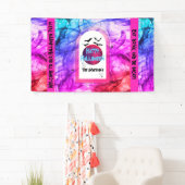 ブラックパープルこうもりハッピーハローウィンパーティー歓迎 横断幕 (インサイチュ)