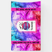 ブラックパープルこうもりハッピーハローウィンパーティー歓迎 横断幕 (縦)