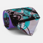 ブラックパープルとティール（緑がかった色）ストロ絵を描ック ネクタイ (ロール)