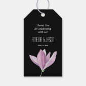 ブラックパープルの花の感謝 ギフトタグ (正面)