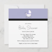 ブラックパープルウィムシーキリン赤ちゃんガールシャワー 招待状 (裏面)