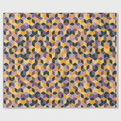 ブラックパープルオレンジはっきりしたおもしろい秋誕生日パーティー ラッピングペーパー (フラット)