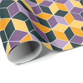 ブラックパープルオレンジはっきりしたおもしろい秋誕生日パーティー ラッピングペーパー (ロールコーナー)