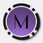 ブラックパープルカスタムトランプのポーカーモノグラム ポーカーチップ (裏面)