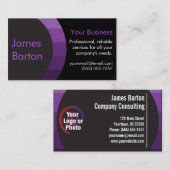 ブラックパープルグラデシンプルーションモダンプロフェッショナル 名刺 (正面/裏面)