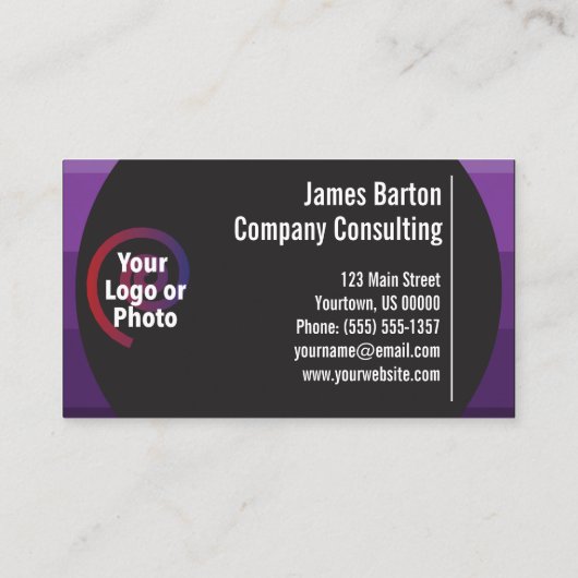 ブラックパープルグラデシンプルーションモダンプロフェッショナル 名刺 (裏面)