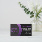 ブラックパープルグラデシンプルーションモダンプロフェッショナル 名刺 (スタンド正面)