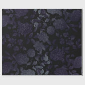 ブラックパープルグラデーションヴィンテージモダンフローラトイル ラッピングペーパー (フラット)