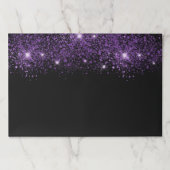 ブラックパープルグリッターダストパーティー紙ランチョンマット ペーパーパッド (正面)