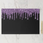 ブラックパープルグリッタードリップパーティー紙ランチョンマット ペーパーパッド (インサイチュ)