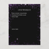 ブラックパープルグリッター結婚のウィッシュリストQRコード エンクロージャーカード (裏面)