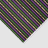 ブラックパープルグリーン金ゴールドマルディグラストライプス 薄葉紙 (詳細)