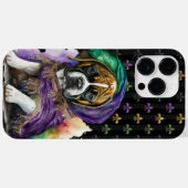 ブラックパープルグリーン金ゴールドマルディグラスパピードッグ Case-Mate iPhoneケース (裏面 (横))
