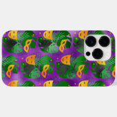 ブラックパープルグリーン金ゴールドマルディグラスマスク&葉 Case-Mate iPhoneケース (裏面 (横))