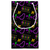 ブラックパープルグリーン金ゴールドマルディグラビーズ スモールペーパーバッグ (裏面)