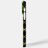 ブラックパープルグリーン金ゴールドマーディグラスダイヤモンドパターン Case-Mate iPhoneケース (裏面 / 左)