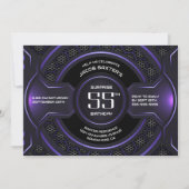 ブラックパープルサプライズ55thバースデーパーティー 招待状 (正面)