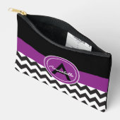 ブラックパープルシェブロン アクセサリーポーチ (見開き)