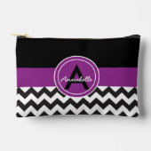 ブラックパープルシェブロン アクセサリーポーチ (正面)