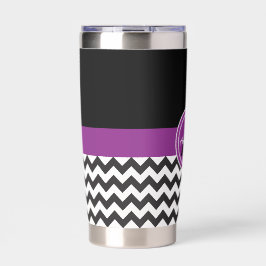 ブラックパープルシェブロン 保温保冷タンブラー