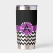 ブラックパープルシェブロン 保温保冷タンブラー (左面)