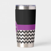 ブラックパープルシェブロン 保温保冷タンブラー (背面)
