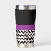 ブラックパープルシェブロン 保温保冷タンブラー (正面)