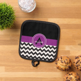 ブラックパープルシェブロン 鍋敷き