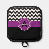 ブラックパープルシェブロン 鍋敷き (正面)