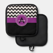 ブラックパープルシェブロン 鍋敷き (正面/裏面)