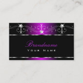 ブラックパープルスクイグルスきらめくダイヤ華美モンド 名刺 (正面)