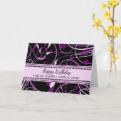 ブラックパープルステプドーター誕生日カード カード (黄色い花)