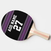 ブラックパープルスポーツジャージーお名前&ナンバー 卓球ラケット (横)