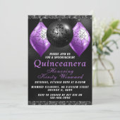 ブラックパープルハロウィーンオーナメントキンセアニェラインバート 招待状 (スタンド正面)