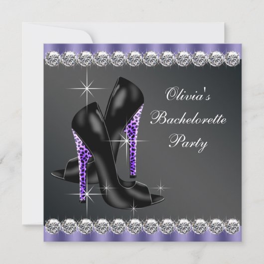 ブラックパープルバチェロレッテ 招待状 (正面)