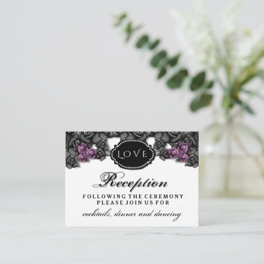 ブラックパープルバララブハロウィンウェディングレセプション エンクロージャーカード (スタンド正面)